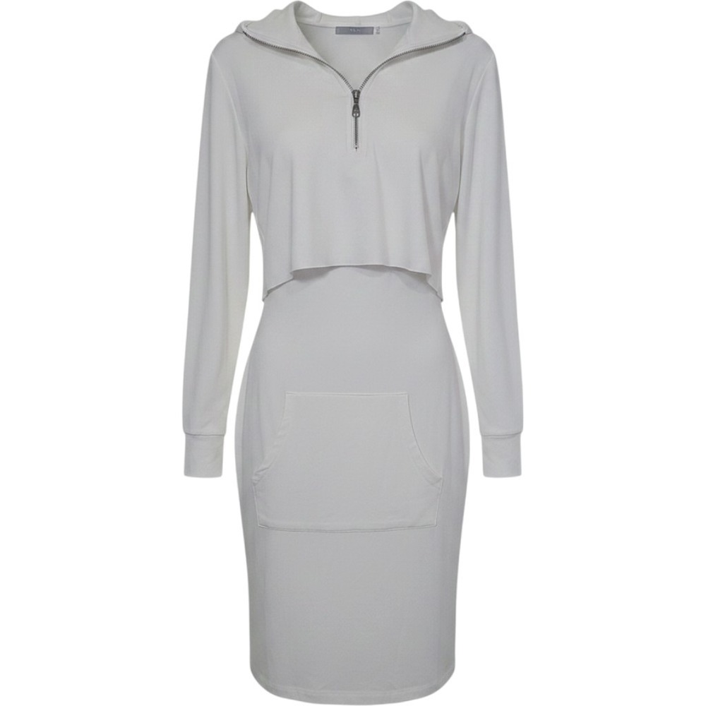 Tart XS 2 Piece Dress Set White Quarter Zip Crop Top Mini Dress Athleisure